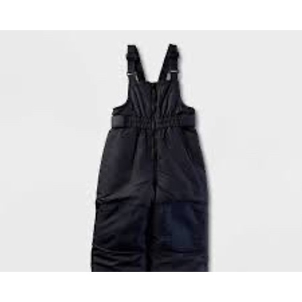Cat & Jack Kids Black Snow Bibs Water Resistant Reinforced Knee Overalls 2T